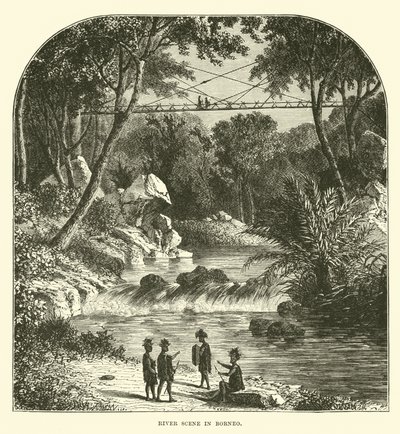 Escena fluvial en Borneo de English School