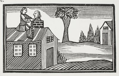 Robando el tocino de la casa, ilustración de Chap-books del siglo XVIII de John Ashton, pub. 1882 de English School