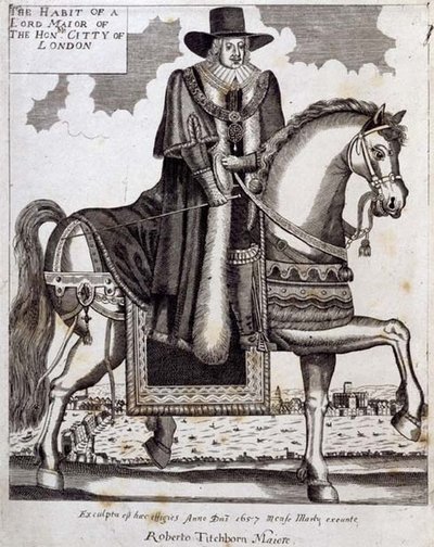 Robert Tichborne (m.1682) como alcalde de Londres de English School