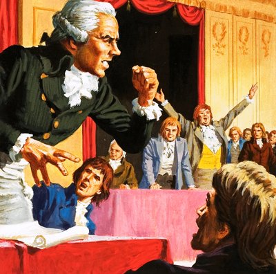 Robespierre hablando en nombre de la gente hambrienta de París de English School