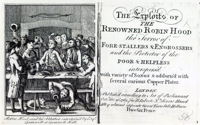 Robin Hood y su madre entretenidos por Esq Gamnell en Gamnell Hall, frontispicio de 