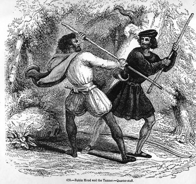Robin Hood y el Curtidor con Bastones de English School