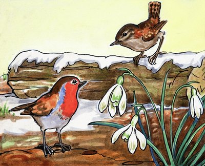 Petirrojo y Jenny Wren de English School