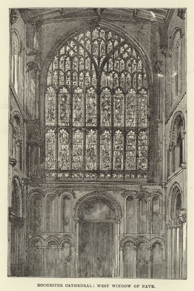 Catedral de Rochester, ventana oeste de la nave de English School