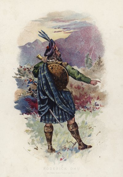 Roderick Dhu, de La dama del lago de Sir Walter Scott de English School