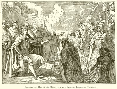 Rodolfo de Habsburgo recibiendo el Homenaje del Rey de Bohemia de English School