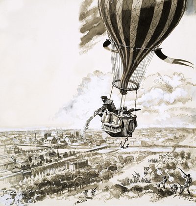 Rolier y Bezier fueron enviados con un mensaje en globo durante la Primera Guerra Mundial de English School