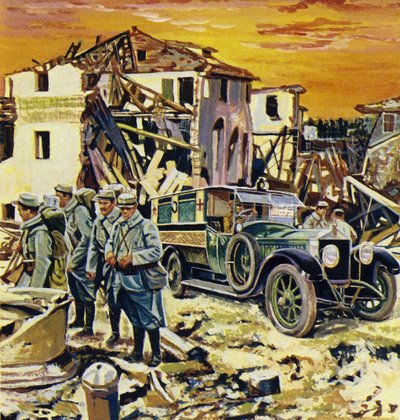 Los vehículos Rolls-Royce estaban blindados y se usaron ampliamente durante la Gran Guerra de English School