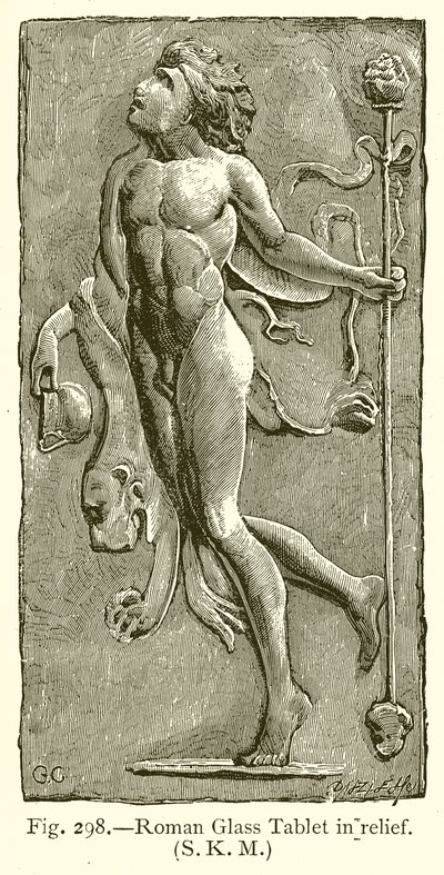 Tableta de vidrio romana en relieve de English School