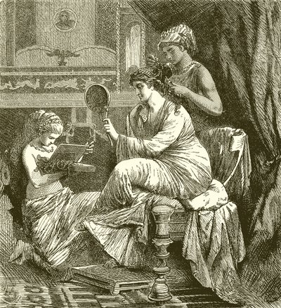Dama romana en su tocador de English School