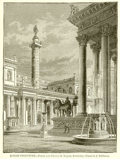 Estructura romana.--Foro y columna de Trajano, restaurados de English School