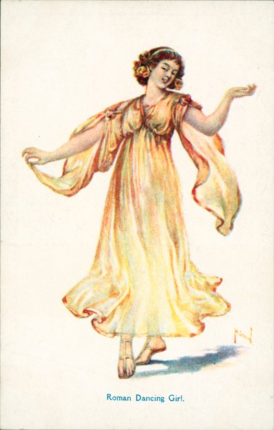 Bailarina romana (litografía en color) de English School