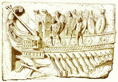 Galera romana, ilustración de la Historia de Roma de Victor Duruy, publicada en 1884 de English School