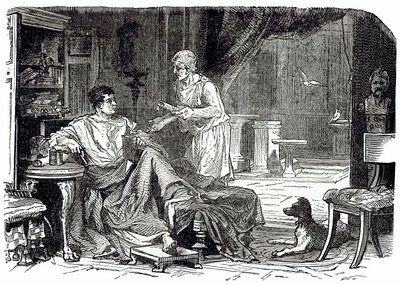Estudio romano, ilustración de Cassells Illustrated Universal History de Edward Ollier, publicado en 1890 de English School