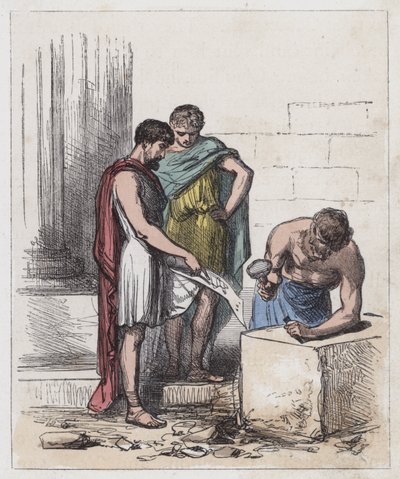 Romanos enseñando a los britanos a construir de English School