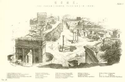 Roma. El Foro (Campo Vaccino) en 1830 de English School