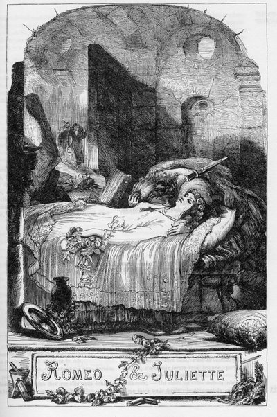 Romeo y Julieta - Ilustración en “Obras completas de William Shakespeare” 1866 - Las ilustraciones y la forma general de esta edición son tomadas de Cassell