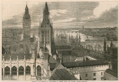 Techos de las Casas del Parlamento vistos desde la Torre Victoria de English School