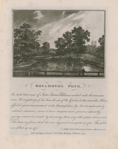 El estanque de Rosamond en el Parque de St. James de English School