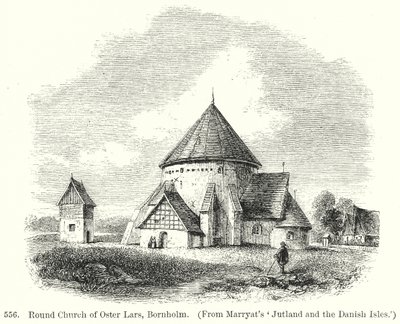 Iglesia redonda de Oster Lars, Bornholm (grabado) de English School