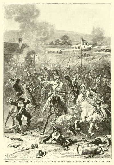 Derrota y masacre de los puritanos tras la Batalla de Bothwell Bridge de English School
