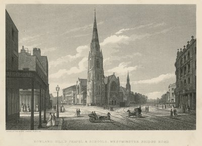 Capilla y escuelas de Rowland Hill, Westminster Bridge Road, Lambeth de English School