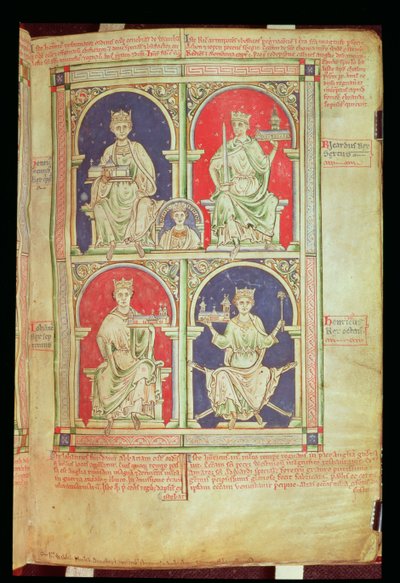 Roy 14 C VII f.9 Cuatro reyes de Inglaterra, de la 