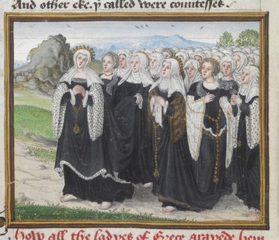 Roy 18 D II f.160 Mujeres griegas viajando a Tebas, del 