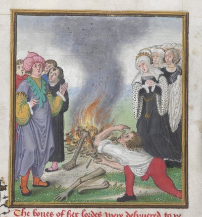Roy 18 D II f.161 Teseo quemando los cuerpos de los atenienses asesinados por el rey Creonte de Tebas, del 