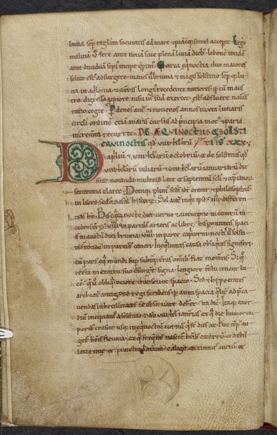 Real 13. A.XI, f.59vInicial D.De temporum ratione.Bede el VenerableMiscellany of works on computus and astronomy.11th century-12th century de English School