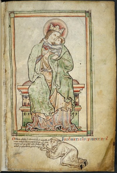 Real 14 C. VII, f.6 La Virgen y el Niño con el artista, ilustración de 