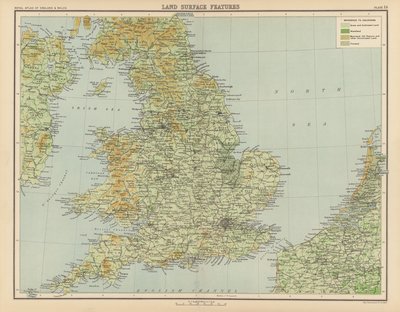 Royal Atlas, c 1900: Características de la superficie terrestre (litografia en color) de English School