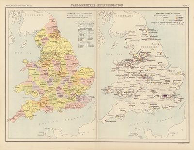 Royal Atlas, c 1900: Representación parlamentaria (litografia en color) de English School