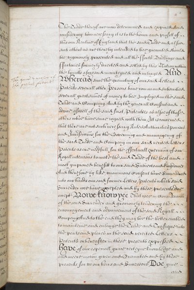 Carta Real otorgada a la Royal English Merchant Adventurers Company que comercia con África de English School
