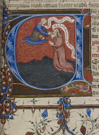 Royal MS 1 E IX, f.193 Jeremías inspirado por Dios (vitela) de English School