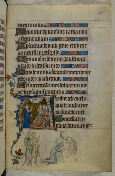 Real MS 2 B VII f.288r, del Salterio de la Reina María, c.1310-20 (vitela) de English School