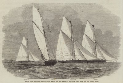 Regata del Royal Yacht Squadron, la carrera por la copa de Su Majestad, el primer viraje en Old Castle Point de English School