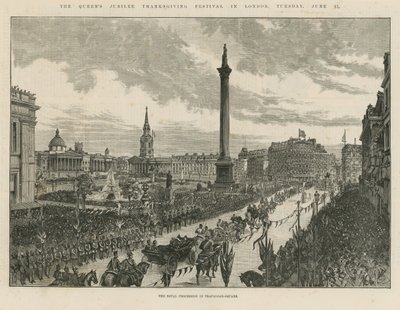 Procesión real en Trafalgar Square de English School