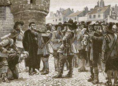Conspiradores realistas en Salisbury insultando al Sheriff, ilustración de Cassells Illustrated History of England de English School