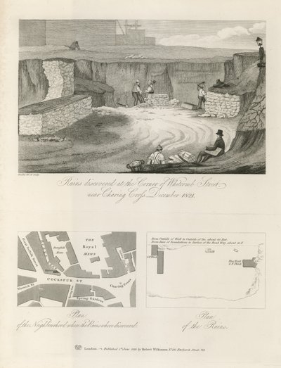 Ruinas descubiertas en la esquina de Whitcomb Street de English School