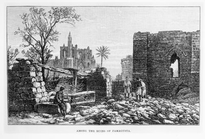 Ruinas de Famagusta, Chipre, de En una Isla Encantada por W.H. Mallock, publicado en 1889 de English School