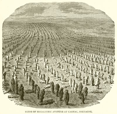 Ruinas de avenidas megalíticas en Carnac, Bretaña de English School
