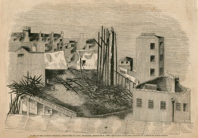 Ruinas del Teatro Olímpico, destruido por un incendio, 29 de marzo de 1849 de English School