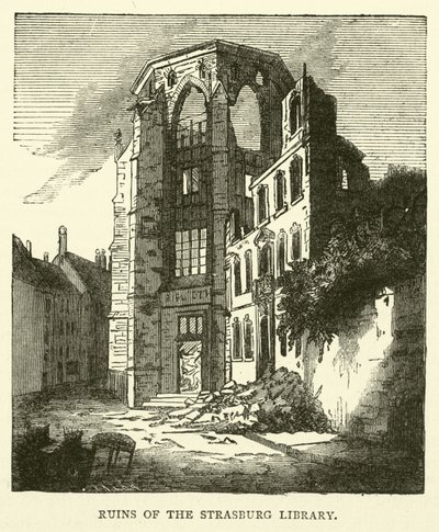 Ruinas de la Biblioteca de Estrasburgo, septiembre 1870 de English School