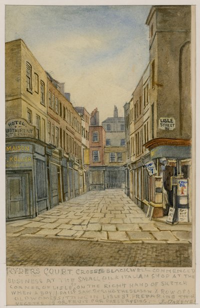 Ryders Court y la esquina de Lisle Street, Londres de English School