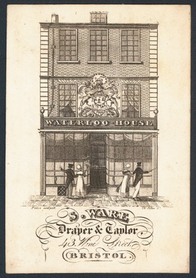 S Ware, pañero y sastre, tarjeta comercial de English School