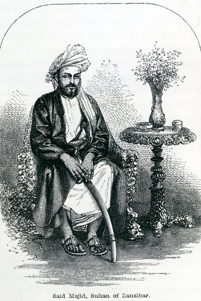 Said Majid, Sultán de Zanzíbar (grabado) de English School