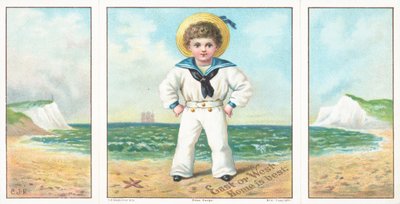 Niño marinero en la playa de English School