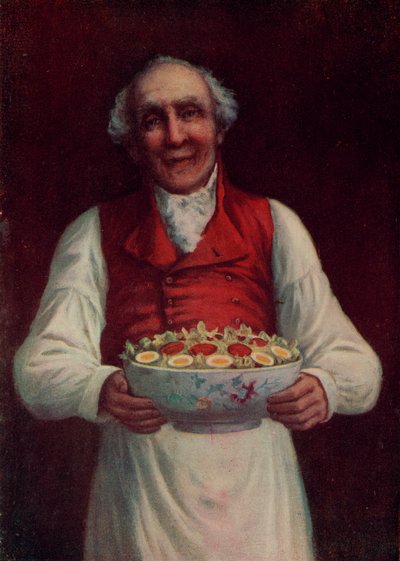 "¿Ensalada, señor" (litografía en color) de English School