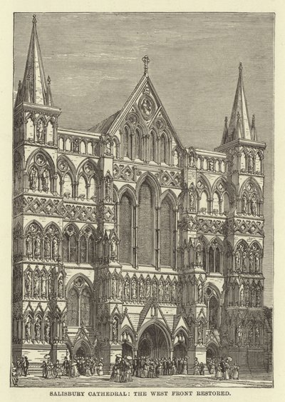 Catedral de Salisbury, la fachada oeste restaurada de English School